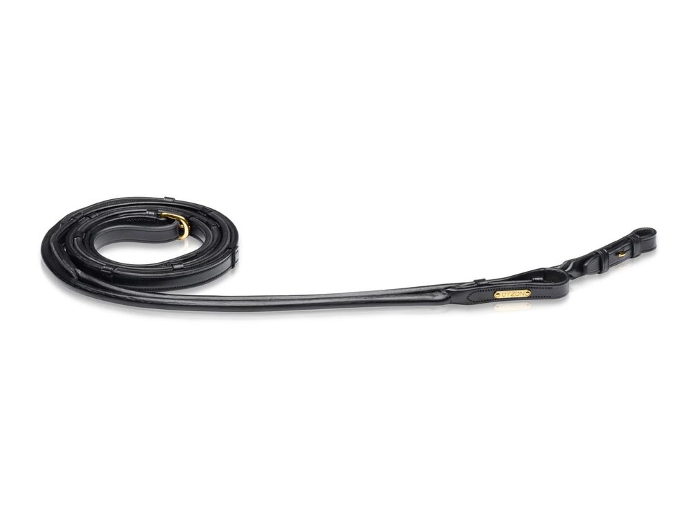 Utzon Rolled Reins w/Stoppers Leather/Rubber Black