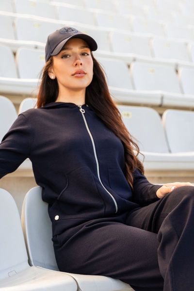 Hovedbilde Harcour Amelie Zip Knitted Sweatshirt Navy