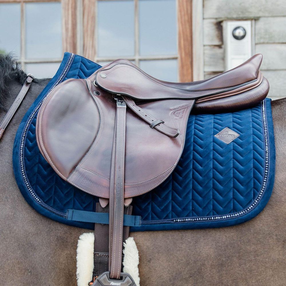 Kentucky Saddle Pad Velvet Pearls Navy